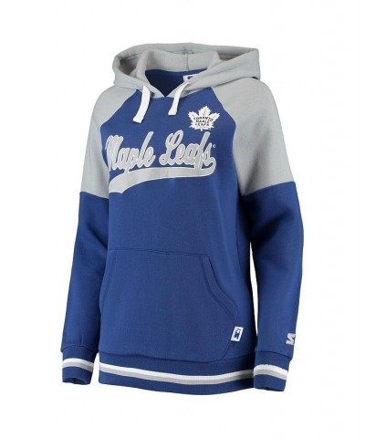 Women's Blue and Gray Toronto Maple Leafs Crossbar Raglan Pullover Hoodie Blue, Gray $40.00 Sweatshirts