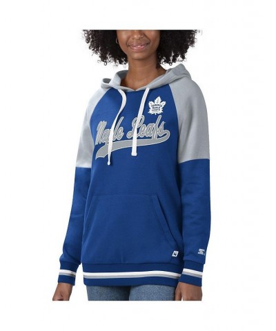 Women's Blue and Gray Toronto Maple Leafs Crossbar Raglan Pullover Hoodie Blue, Gray $40.00 Sweatshirts