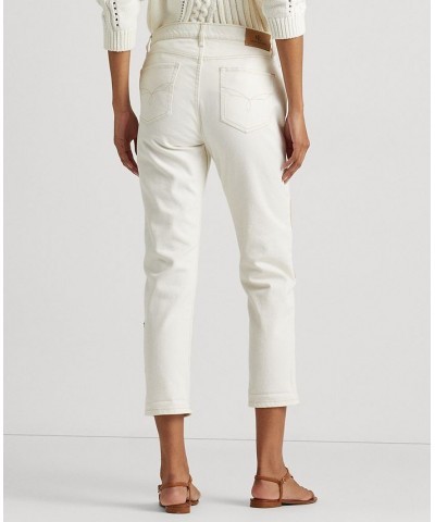 Petite Tapered Patchwork Jeans Cream $71.75 Jeans