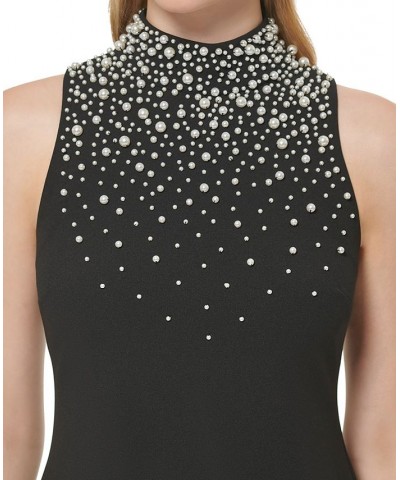 Women's Embellished Mock-Neck Midi Dress Black $34.49 Dresses