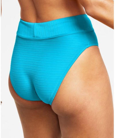 Juniors' Mint Spark Variegated Ribbed Bikini Bottoms Blue $14.40 Swimsuits