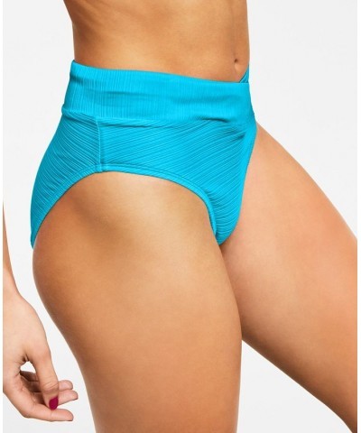 Juniors' Mint Spark Variegated Ribbed Bikini Bottoms Blue $14.40 Swimsuits