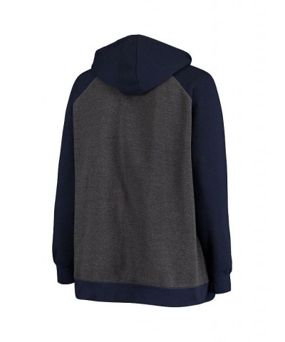 Women's Branded Charcoal Navy Utah Jazz Plus Size Raglan Notch Neck Pullover Hoodie Charcoal, Navy $33.14 Sweatshirts