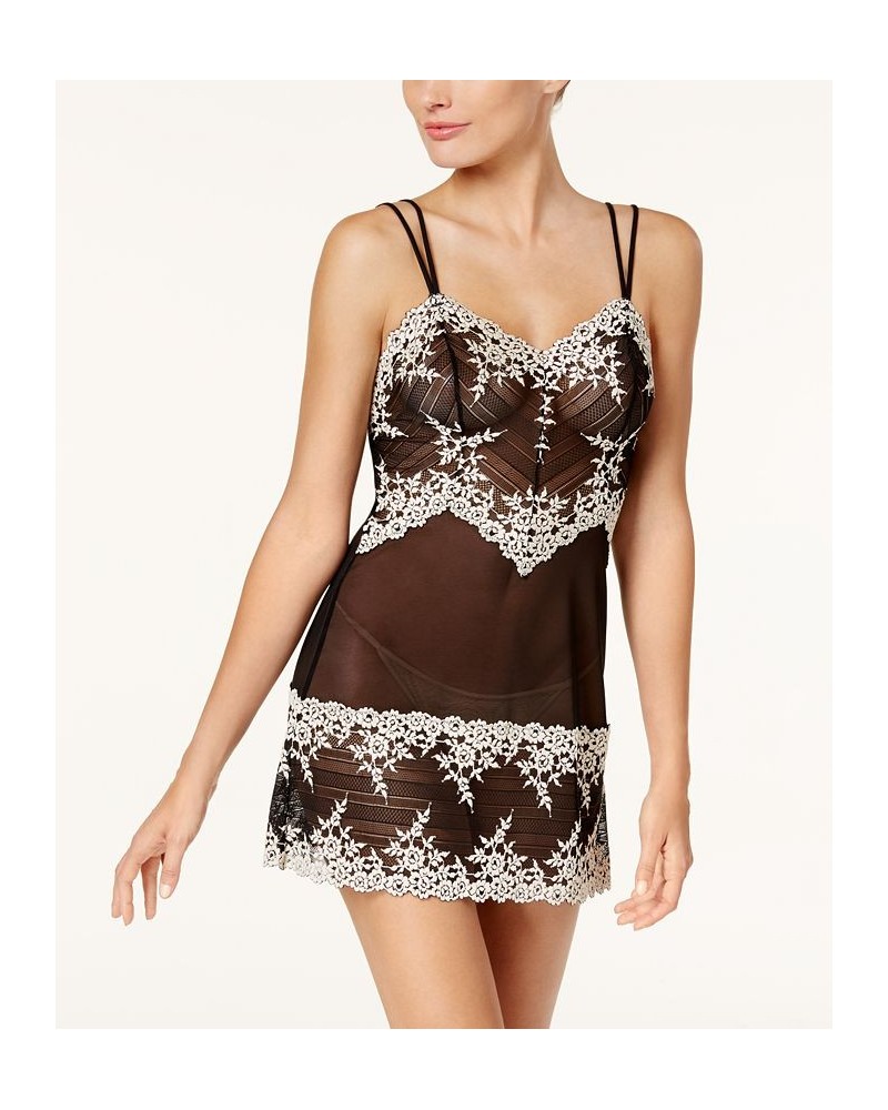 Embrace Lace Sheer Chemise Lingerie Nightgown 814191 Black $31.20 Lingerie