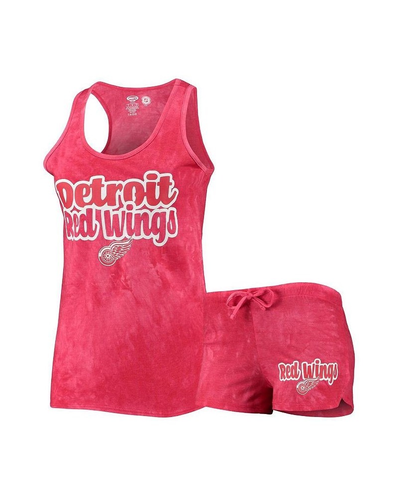 Women's Red Detroit Red Wings Billboard Racerback Tank Top and Shorts Set Red $22.00 Pajama