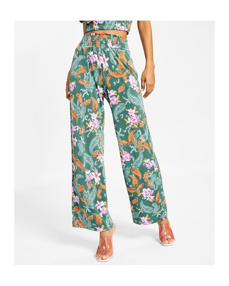 Petite Paisley-Print High-Rise Wide-Leg Pants Patricia Paisly $24.22 Pants