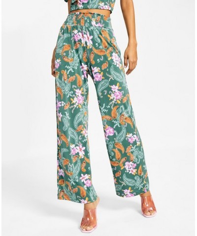 Petite Paisley-Print High-Rise Wide-Leg Pants Patricia Paisly $24.22 Pants