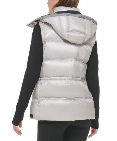 Women's Double-Quilted Hooded Vest Tan/Beige $37.38 Jackets