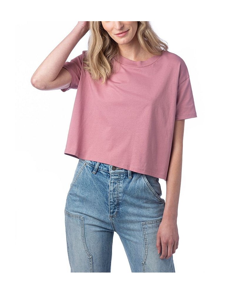 Women's Go-To Headliner Cropped T-shirt Pink $21.93 Tops