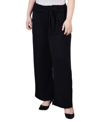 Plus Size Pull On with Sash Pants Black $15.18 Pants