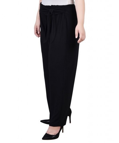 Plus Size Pull On with Sash Pants Black $15.18 Pants