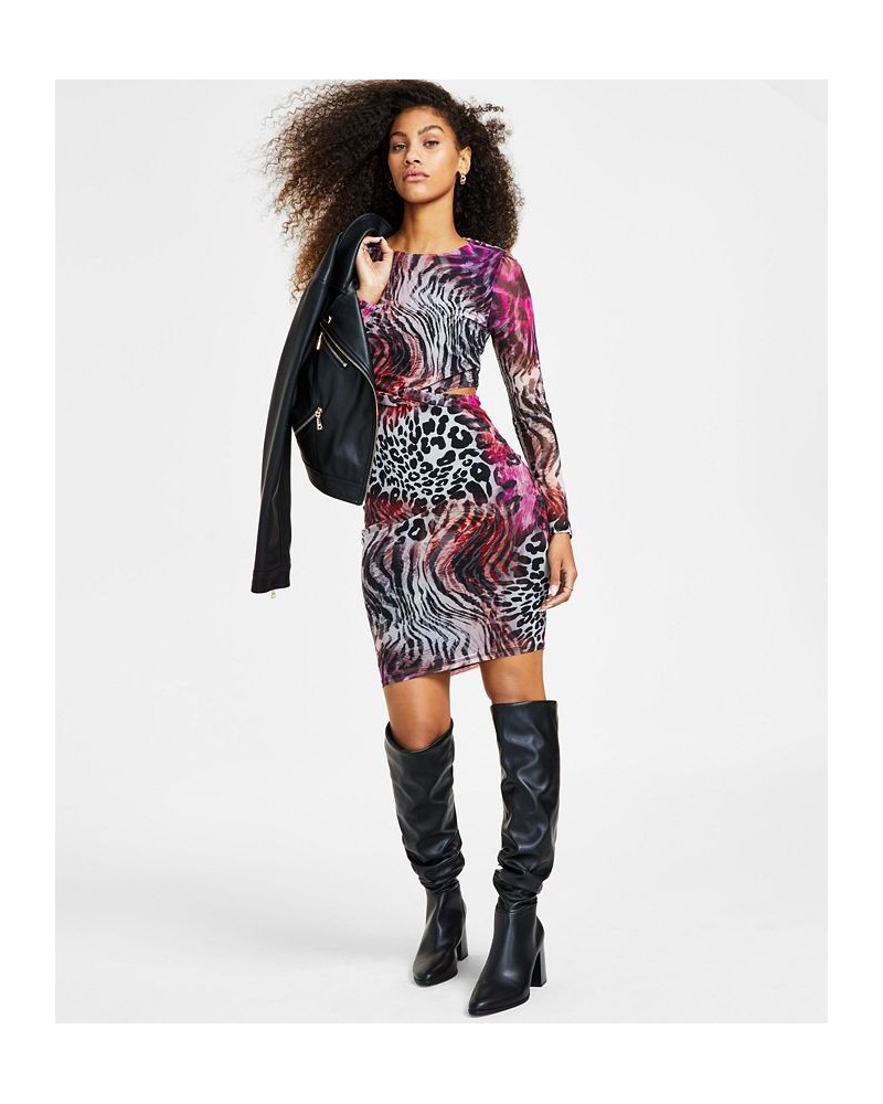 Women's Long Sleeve Cutout Lainey Dress Wildcard Print $45.14 Dresses