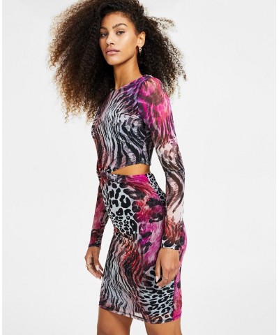 Women's Long Sleeve Cutout Lainey Dress Wildcard Print $45.14 Dresses