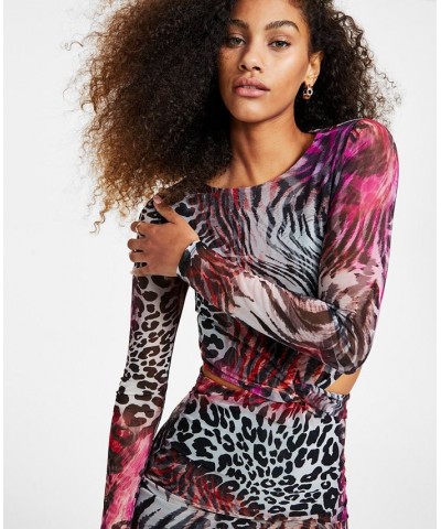 Women's Long Sleeve Cutout Lainey Dress Wildcard Print $45.14 Dresses