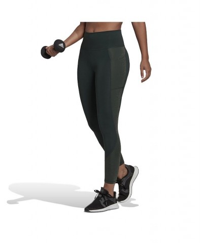 Women's Optime Training Shiny Full-Length Leggings Shadow Green $41.25 Pants