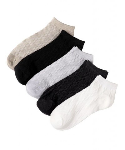 Women's Geometric Texture Neutral No Show Five Pack Multi $13.44 Socks