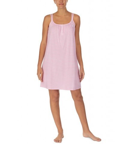 Cotton Knit Double-Strap Nightgown Pink Stripe $31.27 Sleepwear