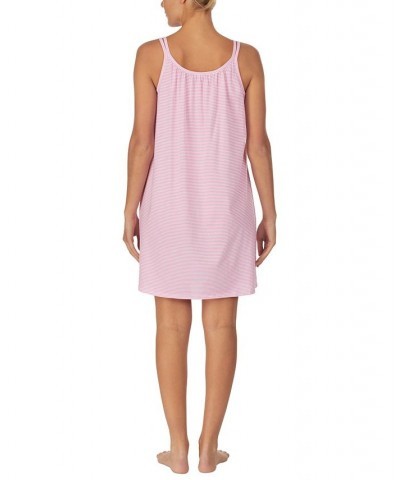 Cotton Knit Double-Strap Nightgown Pink Stripe $31.27 Sleepwear