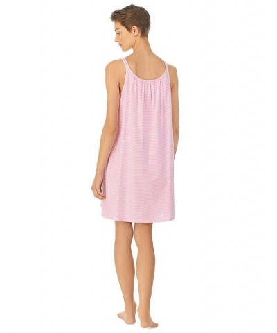 Cotton Knit Double-Strap Nightgown Pink Stripe $31.27 Sleepwear