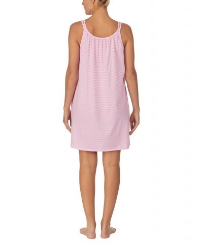 Cotton Knit Double-Strap Nightgown Pink Stripe $31.27 Sleepwear