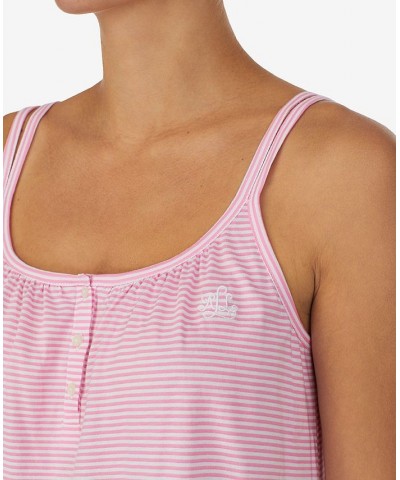 Cotton Knit Double-Strap Nightgown Pink Stripe $31.27 Sleepwear