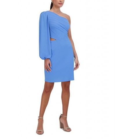 Women's Cutout One-Shoulder Mini Dress Azure $32.43 Dresses