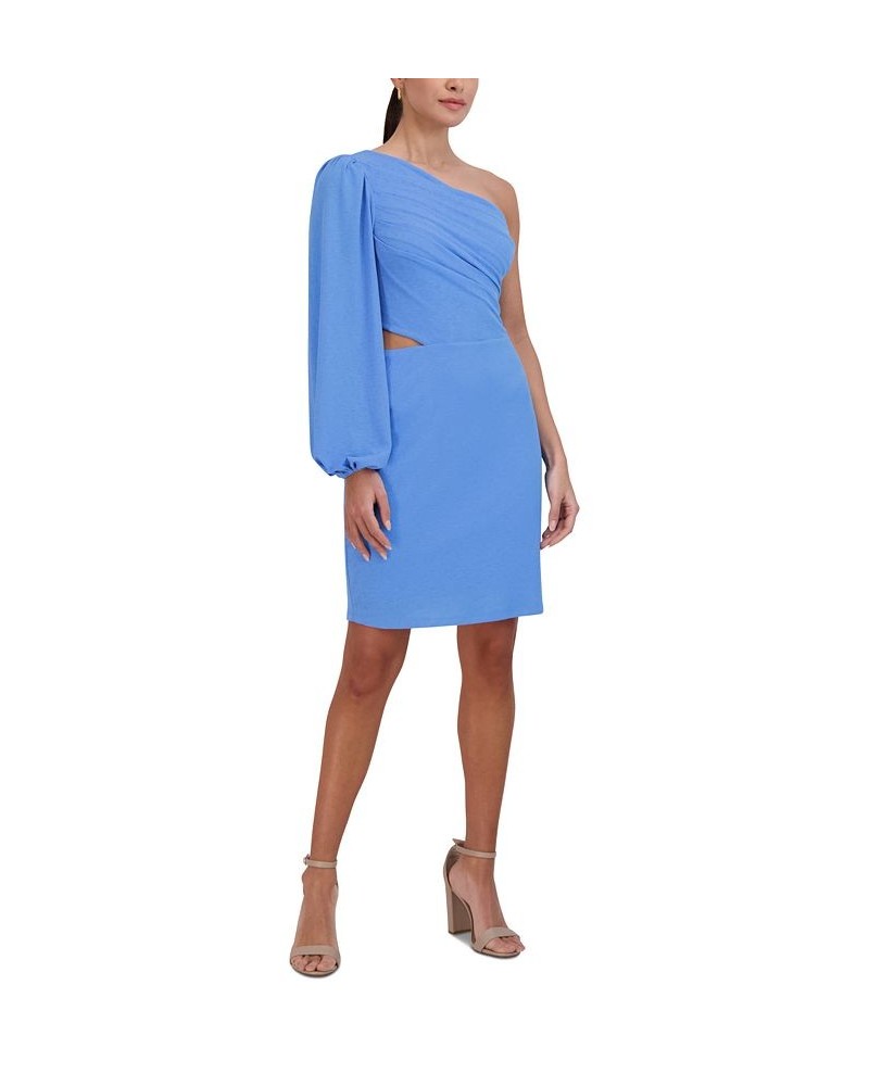 Women's Cutout One-Shoulder Mini Dress Azure $32.43 Dresses