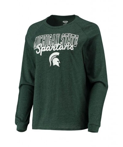 Women's Green Gray Michigan State Spartans Raglan Long Sleeve T-shirt and Shorts Sleep Set Green, Gray $26.00 Pajama