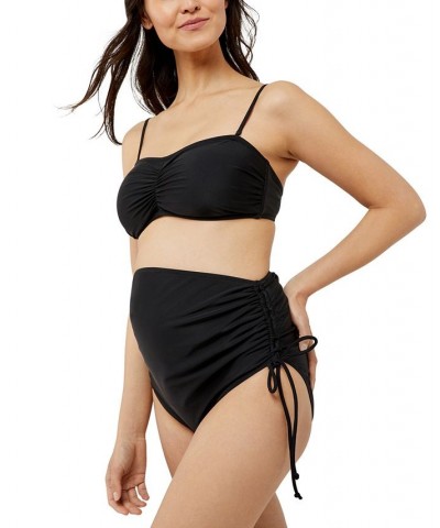 High Waisted 2-Piece Maternity Bikini Black $43.20 Swimsuits