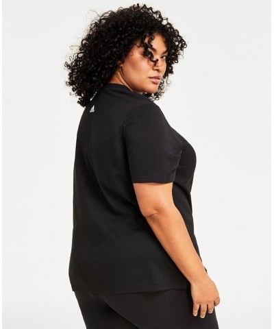 Plus Size Cotton Crewneck Logo-Print Tee Black / White $13.50 Tops