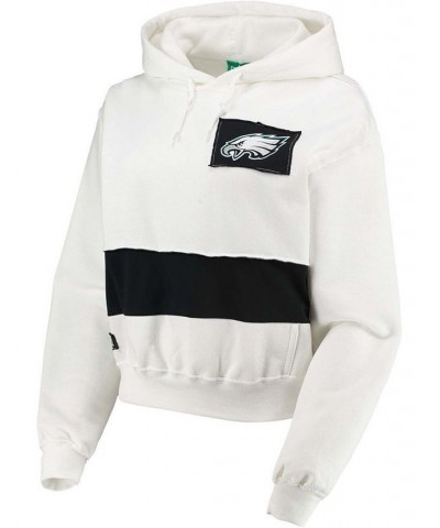 Women's White Philadelphia Eagles Crop Pullover Hoodie White $39.20 Sweatshirts