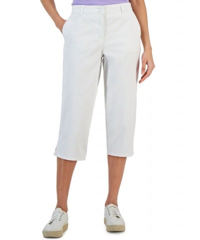Women's Comfort Waist Capri Pants White $14.71 Pants