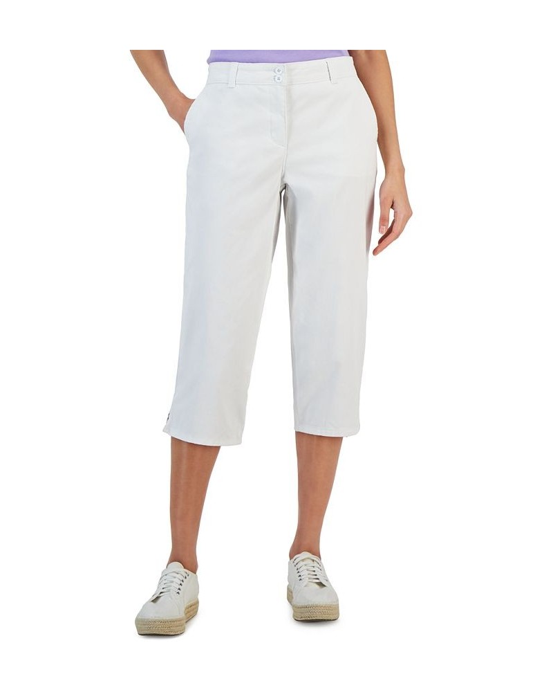 Women's Comfort Waist Capri Pants White $14.71 Pants