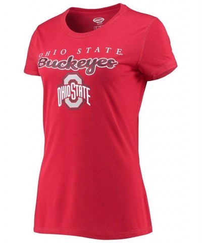 Women's Scarlet Black Ohio State Buckeyes Lodge T-shirt and Flannel Pants Sleep Set Scarlet, Black $34.79 Pajama