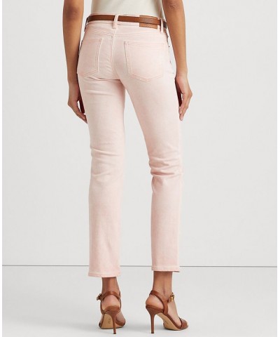 Women's Coated Mid-Rise Straight Ankle Jeans Pink $66.65 Jeans