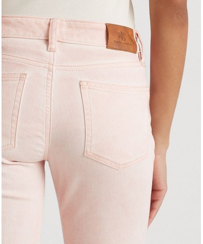 Women's Coated Mid-Rise Straight Ankle Jeans Pink $66.65 Jeans