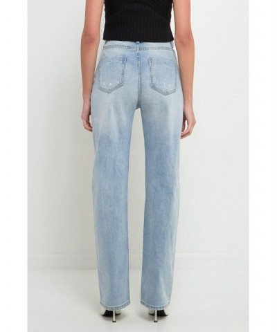 Women's Destroyed Jeans Blue $49.00 Jeans