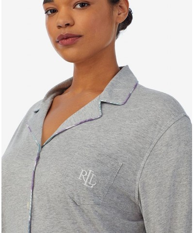 Ralph Lauren Plus Size Long Sleeve and Pant Matching Pajama Set Grey Heather $34.24 Sleepwear