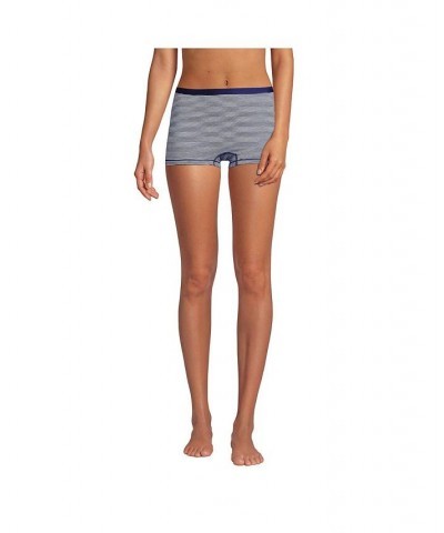 Women's Comfort Knit Mid Rise Boyshort Underwear - 2 Pack Blue $18.04 Panty