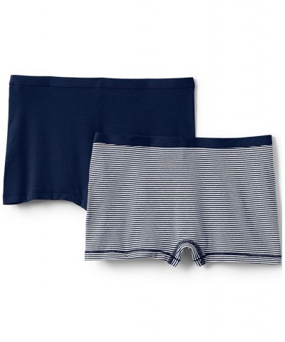 Women's Comfort Knit Mid Rise Boyshort Underwear - 2 Pack Blue $18.04 Panty