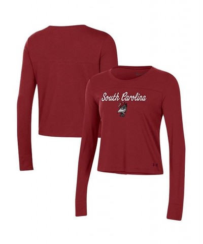 Women's Garnet South Carolina Gamecocks Vault Cropped Long Sleeve T-shirt Garnet $23.50 Tops