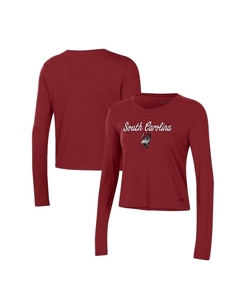 Women's Garnet South Carolina Gamecocks Vault Cropped Long Sleeve T-shirt Garnet $23.50 Tops