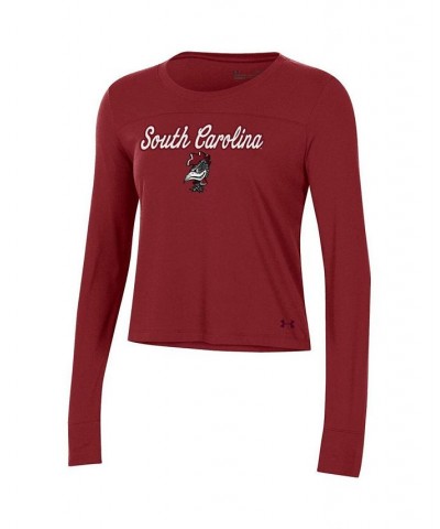 Women's Garnet South Carolina Gamecocks Vault Cropped Long Sleeve T-shirt Garnet $23.50 Tops