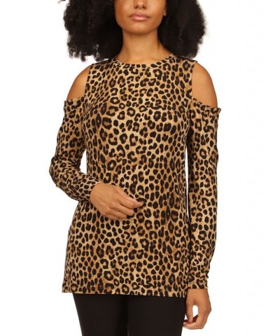 Women's Cheetah-Print Cold-Shoulder Top Husk Animal $22.85 Tops