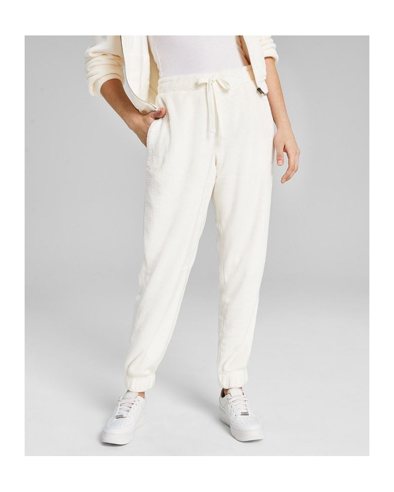 Juniors' Drawstring-Waist Cozy Pull-On Sweatpants Winter White $15.89 Pants