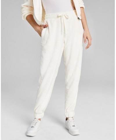 Juniors' Drawstring-Waist Cozy Pull-On Sweatpants Winter White $15.89 Pants