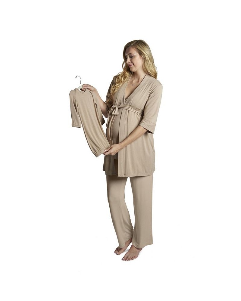 Women's Analise During & After 5-Piece Maternity/Nursing Sleep Set Latte $37.40 Sleepwear