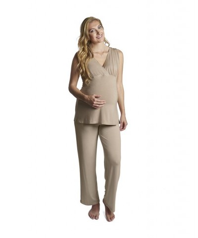 Women's Analise During & After 5-Piece Maternity/Nursing Sleep Set Latte $37.40 Sleepwear