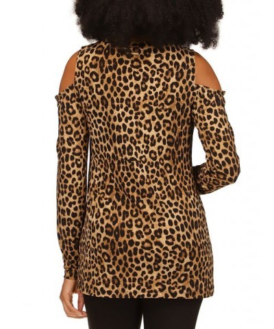 Women's Cheetah-Print Cold-Shoulder Top Husk Animal $22.85 Tops