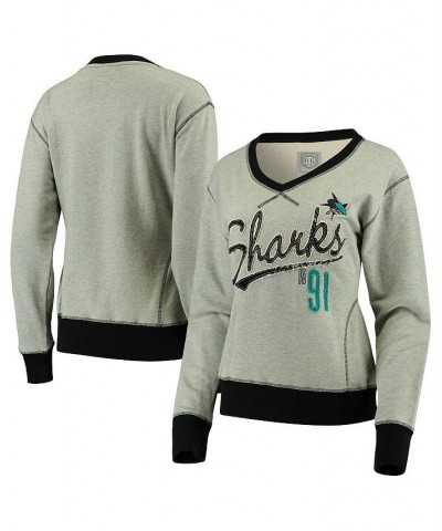 Women's Gray San Jose Sharks Nideau V-Neck Pullover Sweatshirt Gray $42.00 Sweatshirts